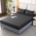 thumbnail image 7 of AuroraX Cotton Bed Sheets Stain Resistant Soft Queen Slip Resistant Fitted Sheets Black Skin Breathable Antis Slip Bedding for Home, 7 of 7