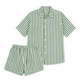 thumbnail image 5 of Bixock Maternity Pants,Womens Over The Belly Pants,Women's Maternity Clothing Two-piece Loose Striped Off Shoulder Shirt Top Shorts Set, 5 of 7