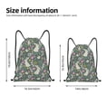 thumbnail image 2 of Daiia Retro Bunny Floral Pattern Drawstring Backpack, Gym Bag, Lightweight Backpack, Water-Resistant Bag Travel Sports Backpack, Fitness Bag, Yoga Bag-Medium, 2 of 6