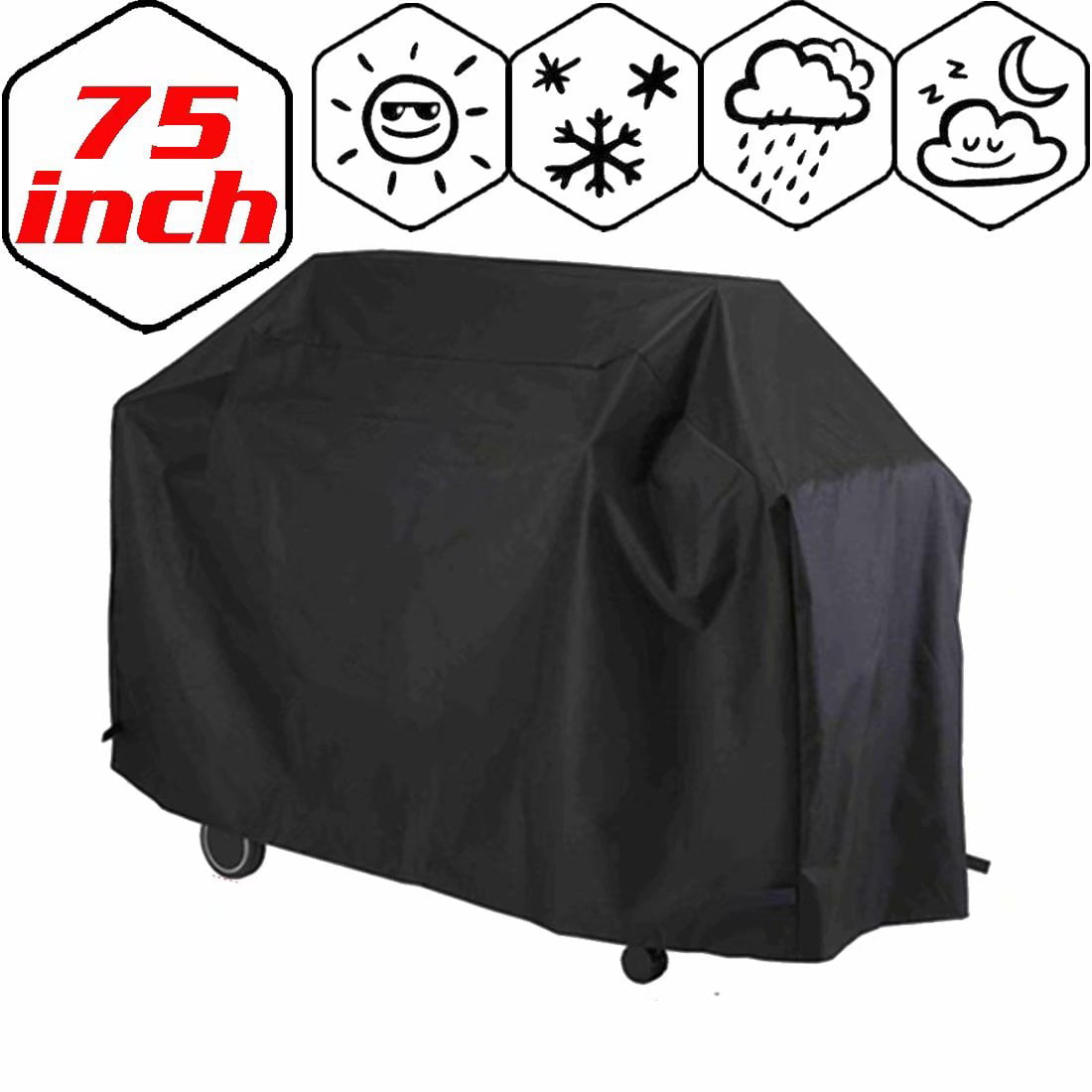 75" BBQ Grill Cover Outdoor Barbecue Protector with Storage Bag Heavy Duty,UV Protected, Wind