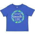 thumbnail image 3 of Inktastic Pop Pop's Favorite Girl Blue Flowers Wreath Girls Baby T-Shirt, 3 of 5