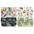thumbnail image 1 of Diadema anudada de lado ancho impresa Bohemia de 4 piezas para mujeres en negro, gris, rosa, verde y blanco, 1 of 5