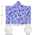 thumbnail image 3 of Wearable Blanket,Purple Butterfly Pattern Hooded Wearable Flannel Blanket for Adults & Teens with Buckle,Winter Poncho Shawl Wrap Cape,50"x60", 3 of 5