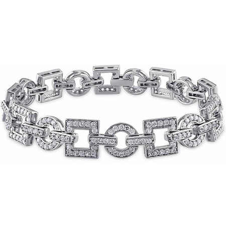 5-3/4 Carat T.G.W. Created White Sapphire Sterling Silver Fashion Bracelet, 7.25