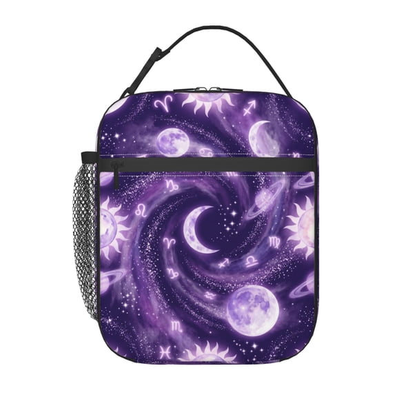 Sun And Moon Insulated Lunch Box For Women & Men, Reusable Lunch Bag For Office, Picnic, Work, Travel, Celestial Theme Lunch Box
