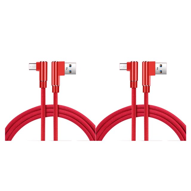 sweethay Línea de datos tejida de nailon de doble codo de 1/2/3 metros para Android USB 3,0 Cable de datos de teléfono Cable de repuesto Type5 NO5