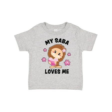 

Inktastic My Saba Loves Me with Bigfoot Gift Toddler Toddler Girl T-Shirt