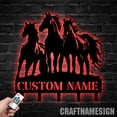 thumbnail image 3 of Craftnamesign Custom Horse Metal Key Holder, Running Horses Decorative, Metal Coat Rack, 3 of 5