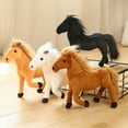 thumbnail image 7 of BESTSKY Horse Toys,32*26cm Cute Pony Toy Horse Stuffed Animal,Gentle Fabric Feel Playful Adjustable Legs Horse,Brown, 7 of 7