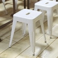 thumbnail image 5 of Flash Furniture Kai Stackable Backless Dining Stool, White, Set of 4, 5 of 13