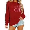 thumbnail image 2 of Ounisa Long Sleeve Shirts for Women Crewneck Valentine's Day T Shirts Love Heart Words Printed Tee Tops Fashionable Pullover Tops, 2 of 6