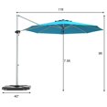 thumbnail image 3 of Costway Parasol Déporté de Patio 11 Pieds Rotation à 360 Degrés Inclinaison en Aluminium Turquoise, 3 of 10