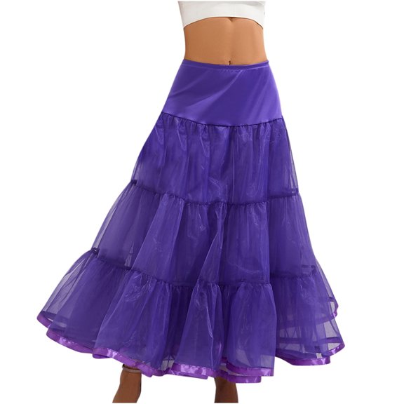 IROINNID Long Elastic Waist Skirt For Women Fashion Boneless Full Skirt A Set Of Wedding Skirt Full Skirt Half Skirt Solid Color Skirt