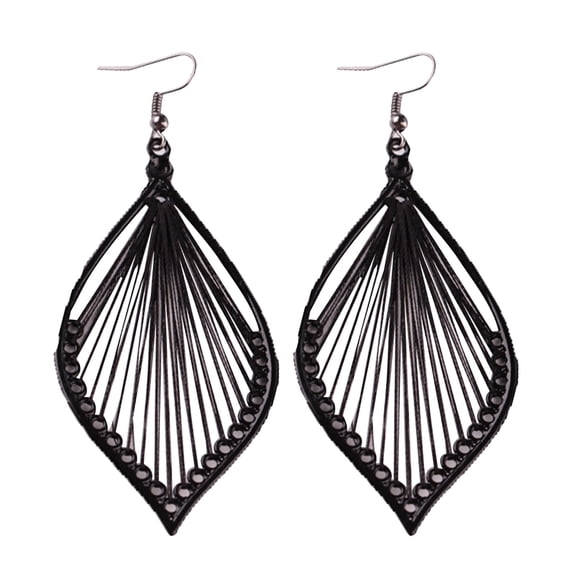 DESIGNICE 2026 New Alloy Leaf 1 Pair Eardrop Earrings Stud Fashion Dangle Earrings for Women Black Earrings for Women,Black Earrings for Women Dangling,Leaf Earrings for Women