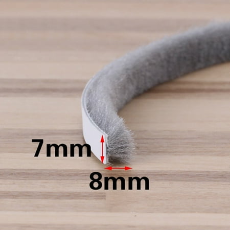 

5M Draught Excluder Brush Pile Seal Film Door Sash Self Adhesive Sealing Strip