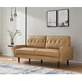 thumbnail image 2 of Uspridefurniture Acire 69.3" Faux Leather Cushion Back Sofa, Camel, 2 of 5