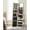 White with Gray Wood Grain, variant on White with Gray Wood Grain 360° Swivel Jewelry Cabinet,Lockable Jewelry Organizer Boasting Mirror, Rear Storage Shelves, Interior Mirror.