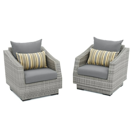 Cannes Set of 2 Club Chairs with Sunbrella Charcoal Grey Cushions by RST Brands