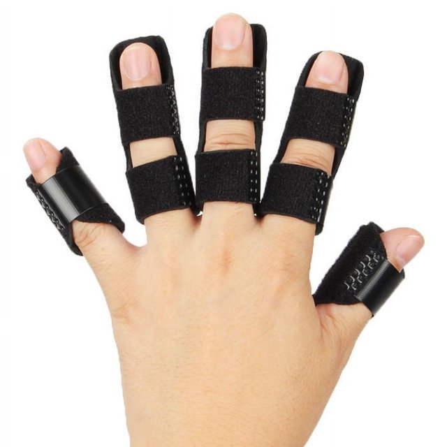 Sulace Finger Fixation Splint Fracture Finger Sleeve Joint Dislocation Recovery Brace (black,Eating fingers 1pcs)