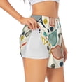 thumbnail image 1 of Saiise Racket and Tennis Ball Print 2 in 1 High Waisted Running Shorts for Women - Split Breathable Athletic Tennis Gym Workout Shorts with Pockets-X-Large, 1 of 7