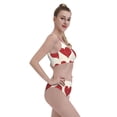 thumbnail image 4 of Daiia Love printed 2 piece Swimsuit Bikinis for Women High Waisted Racerback Bathing Suits Summer Tummy Control Scoop Neck Swimwear-XX-Large, 4 of 8