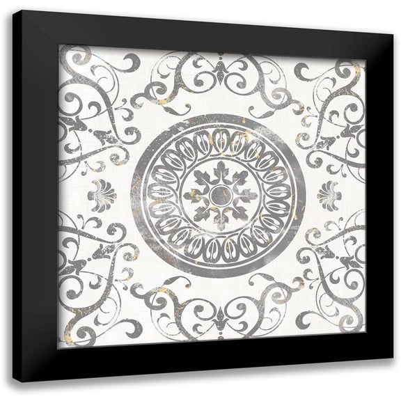 Knutsen, Conrad 12x12 Black Modern Framed Museum Art Print Titled - Mandala Medallion