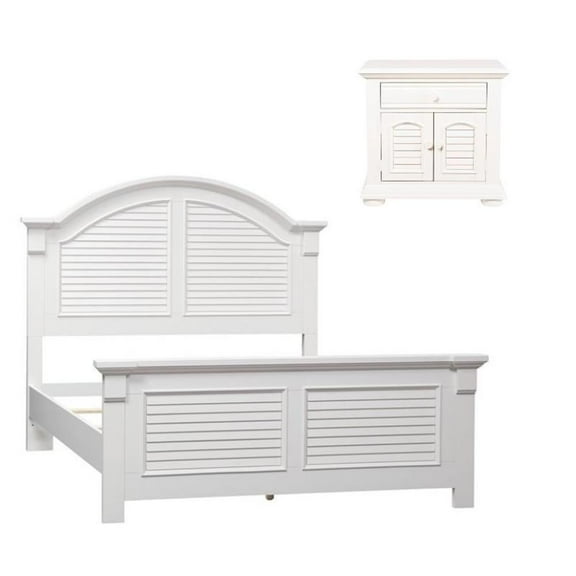 Home Square 2-Piece Set with Queen Panel Bed and Night Stand