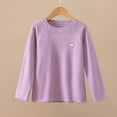 thumbnail image 2 of Bixock Toddler Boys and Girls Tops,Kids Long Sleeve Tops Solid Color Brushed Thermal Round Neck Base Layer for Age 3-15 Tops, 2 of 5