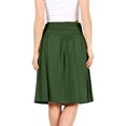 thumbnail image 3 of Fashnice Jupe Longueur Genou Femme Taille Haute Midi Froncée Décontractée Été Vert Armée TG, 3 of 5