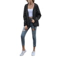 thumbnail image 2 of Women's Casual Hooded Jacket Lightweight Waterproof Rain Windbreaker Solid Color Zipper Drawstring Raincoat, 2 of 8