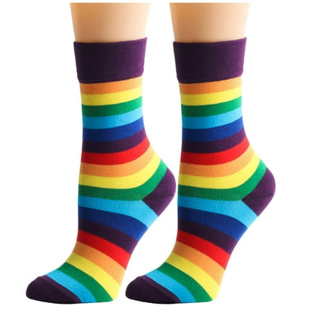 

Wozhidaose Socks No Show Socks Womens Rainbow Socks Tube Socks Men s And s Socks Colorful Rainbow Color Striped Socks Socks for Women
