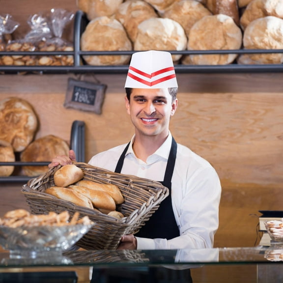 MUSEYA 9Pcs Cotton Cloth Chef Caps Multi Boat Shape Uniform Hat for Restaurant