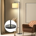 thumbnail image 6 of JURULU Arc Floor Lamp, Modern Standing Lamp with Remote Control, Including 4 Color Temperature 9W LED Bulbs, 350º Adjustable Linen Lampshade, Ideal for Living Room, Bedroom, Office, 6 of 13