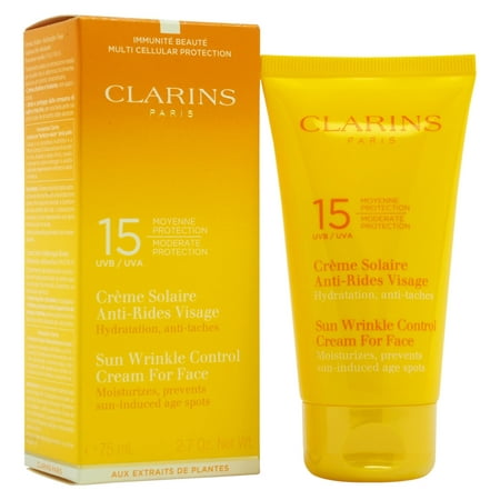 Clarins Contrôle Crème solaire Protection visage FPS Moderate 15, 2.7 Oz