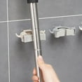thumbnail image 3 of MOKKHNB 2Pcs Wall Mounted Mop Clip Non Perforated Adhesive Easy Installation Abs Grey, 3 of 8