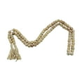 thumbnail image 5 of DecMode Brown Wood Bohemian Garland Décor with Geometric Bead Details and Cream Cotton Tassel, 81"L, 5 of 7
