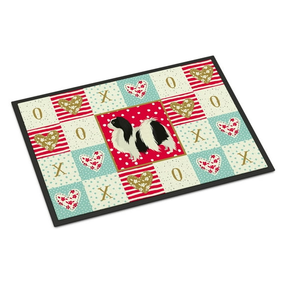 Carolines Treasures CK5938JMAT Japanese Chin Love Door Mat Indoor Rug or Outdoor Welcome Mat 24x36 Doormat 36"L x 24"W