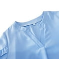 thumbnail image 4 of Baiways Womens Summer Tops and Blouses Casual V Neck Short Sleeve Business Casual Work Shirts, 4 of 9