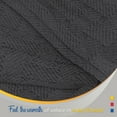thumbnail image 5 of Color Sense 100% Cotton Basket Weave Throw Blanket- Lightweight, Soft and Warm for Couch, Sofa and Bed- Full/Queen (90"X90") Dark Gray, 5 of 7