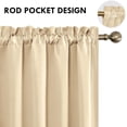 thumbnail image 3 of DWCN Beige Blackout Curtains for bedroom – Rod Pocket Thermal Insulated Energy Saving Drapes for Living Room and Kitchen, W 42 x L 54 Inch, 2 Panels, 3 of 6