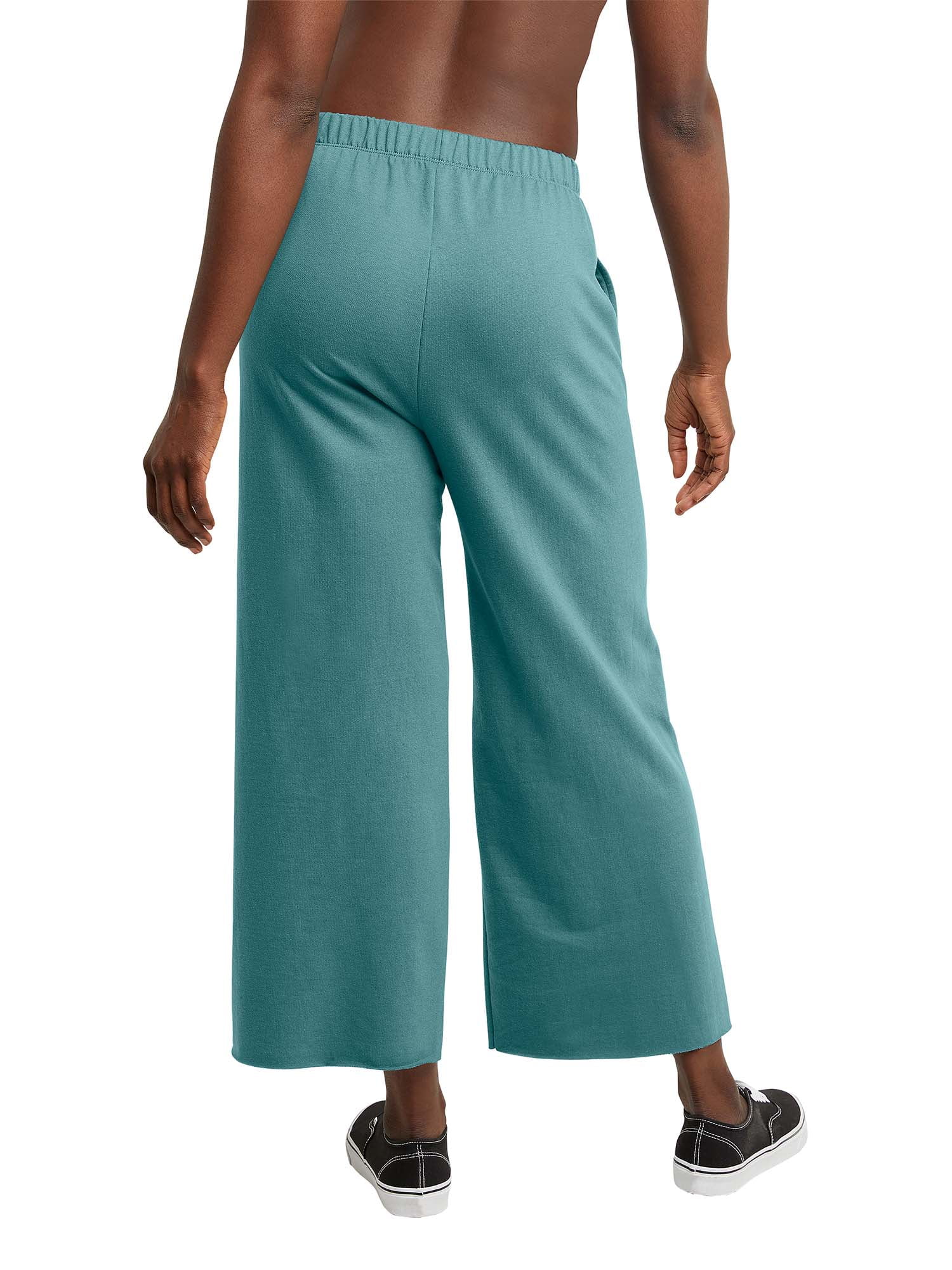 Hanes Originals Women's French Terry Wide Leg Cropped Pants
