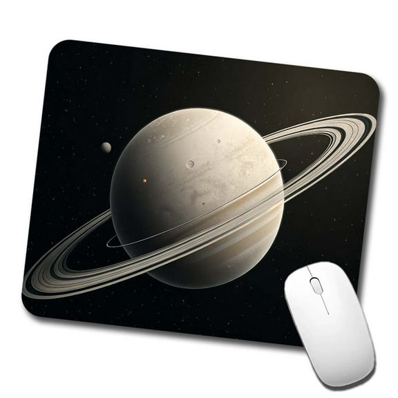 Minimal Planet Rings Space Saturn Mouse Pad Low Profile Gaming Mat