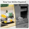 thumbnail image 2 of BN-LINK Dish Drying Rack - 2 Tier Dish Racks for Kitchen Counter with Drainboard, Utensil & Wine Glass Holder, Multifunctional Dish Drainer for Kitchen Organization, Black, 2 of 7