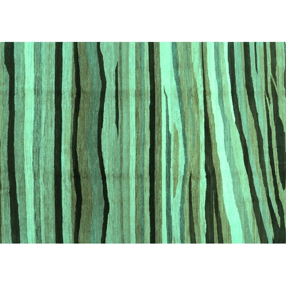 Ahgly Company Indoor Rectangle Abstract Turquoise Blue Contemporary Area Rugs, 5' x 8'