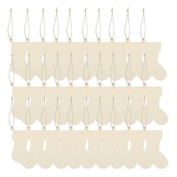 50 Pcs Vintage Decor Home Decoration Christmas Unfinished Ornament Christmas Stockings Cut Out Christmas Trees