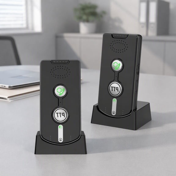 2 Pack Wireless Room to Room Intercom System with Charging Base, Push to Talk Two Way Communication for Home or Office