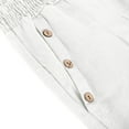 thumbnail image 6 of Honeeladyy Women Linen Wide Leg Palazzo Pants Summer Boho High Waist Casual Lounge Pant Trousers with Pockets White XXL, 6 of 8