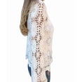 thumbnail image 3 of Women Cardigan Crochet Sweater Hollow Out Button Front V Neck Long Sleeve Knit Crop Sweater Top Color L, 3 of 7