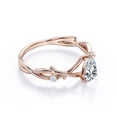 thumbnail image 3 of JeenMata Tree Branch Design Crossover 1 Carat Pear Cut Moissanite Flush Engagement Ring In 18K Rose Gold Plating Over Silver, 3 of 7