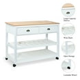 thumbnail image 5 of CONSDAN Kitchen Island, Kitchen Cart with Storage, Kitchen Island on Wheels, Kitchen Storage Islands & Carts, Two-Tier Open Shelf Kitchen Island-White, 5 of 7